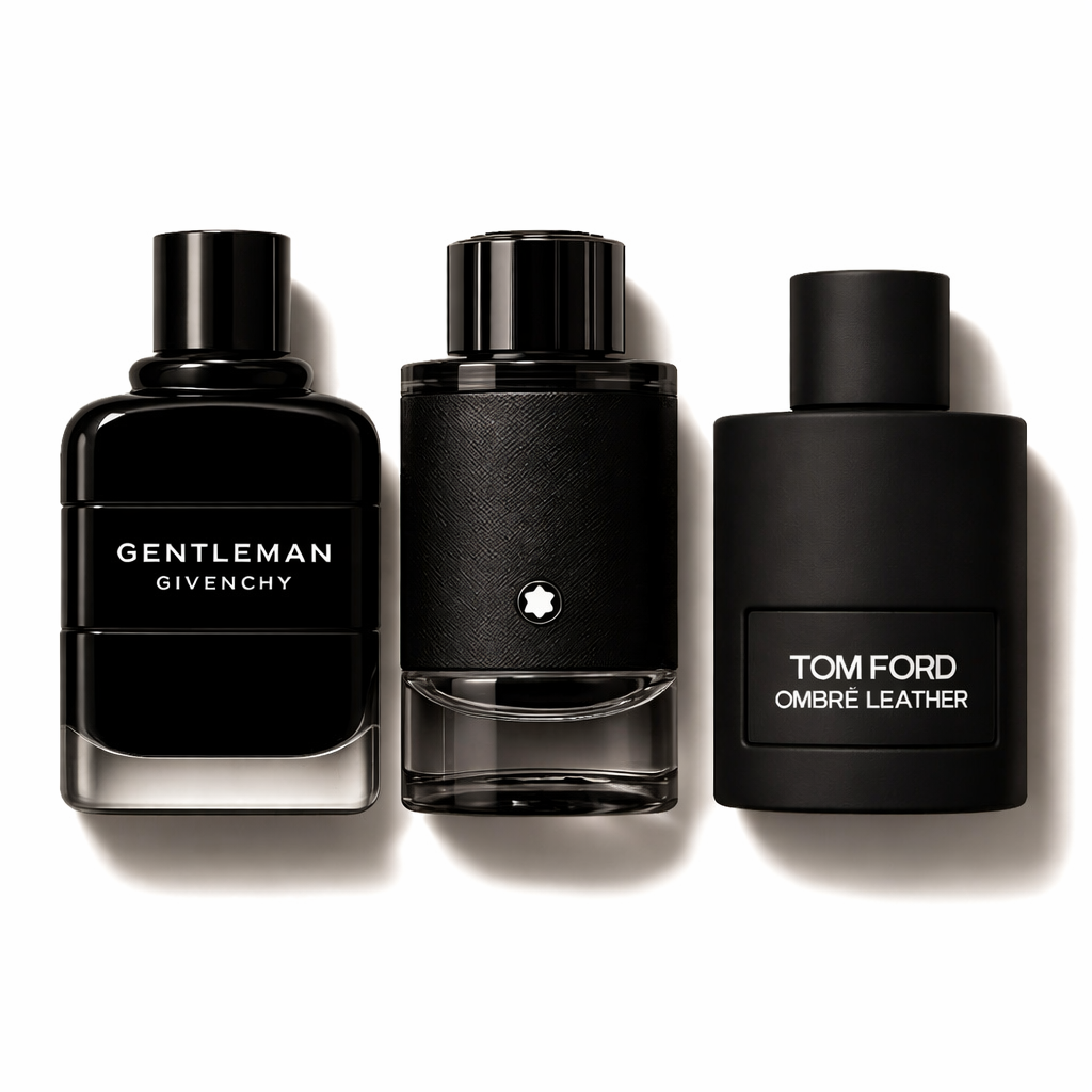 Combo de 3 perfumes Tom Ford Ombre Leather, Givenchy Gentleman, Montblanc Explorer 100ml